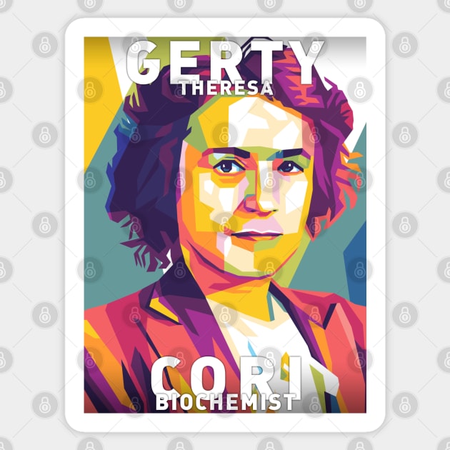 Gerty Theresa Cori Sticker by Shecience